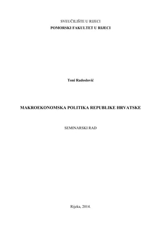 Makroekonomska politika Republike Hrvatske