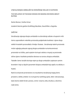 Uticaj dizajna ambalaže na donošenje odluka o kupovini