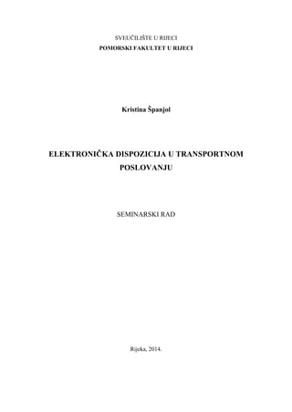 Elektronička dispozicija u transportnom poslovanju