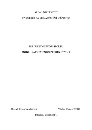 Model savremenog preduzetnika