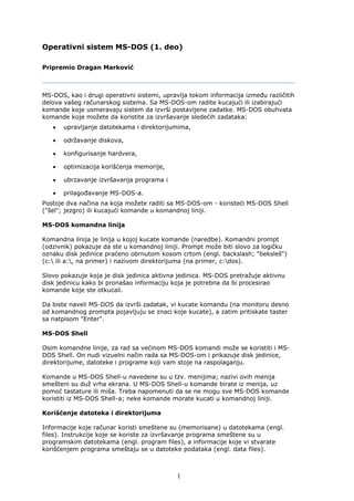 Operativni sistem MS-Dos