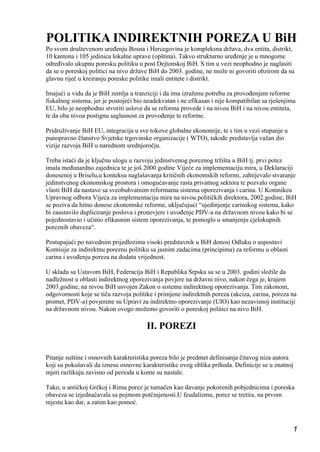 Politika indirektnih poreza u BIH