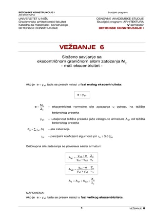 Vezbe iz betonskih konstrukcija I