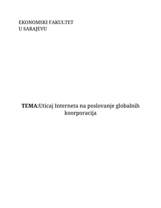 Uticaj interneta na poslovanje globalnih koorporacija
