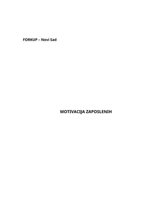 Motivacija zaposlenih