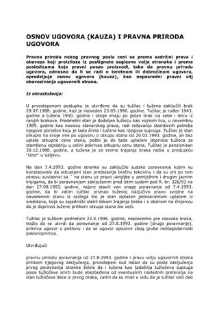 Sudskih odluka/Osnov ugovora