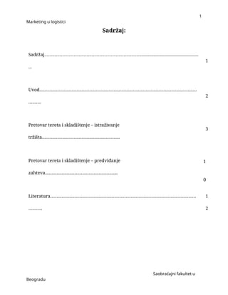 Marketing u logistici