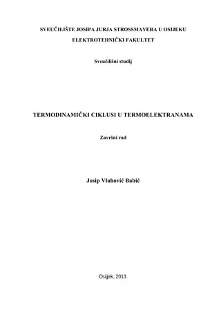 Termodinamički ciklusi u termoelektranama