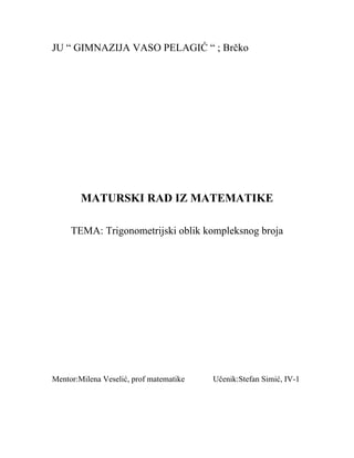 Trigonometrijski oblik komleksnog broja