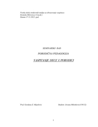 Vaspitanje dece u porodici