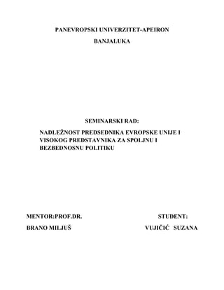 Visoki Predstavnik ZSBP