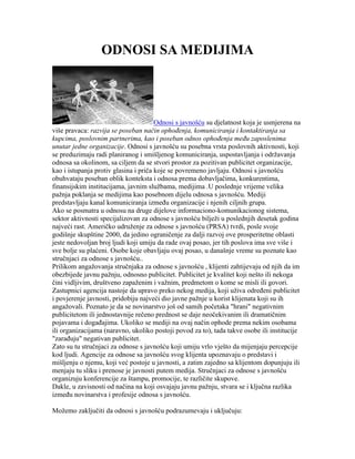 Odnosi s medijima