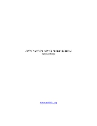 Javni nastup i govorništvo