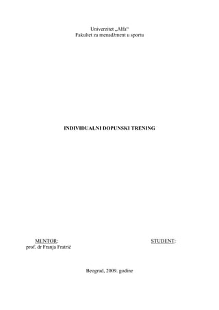 Individualni dopunski trening