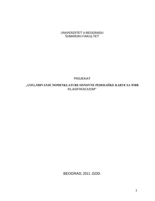 Usklađivanje nomenklature osnovne pedološke karte sa WRB klasifikacijom