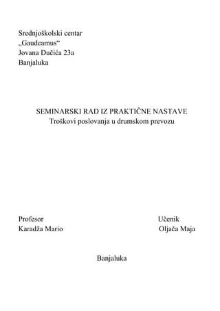 Troškovi poslovanja u drumskom prevozu