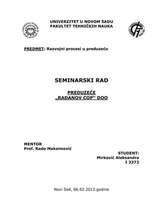 Razvojni procesi u preduzeću