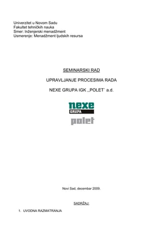 Upravljenje procesima rada