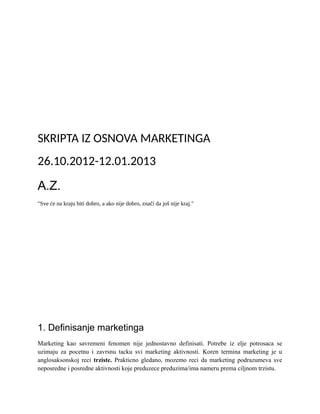 Osnove marketinga