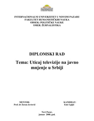 Uticaj televizije na javno mnjenje u Srbiji