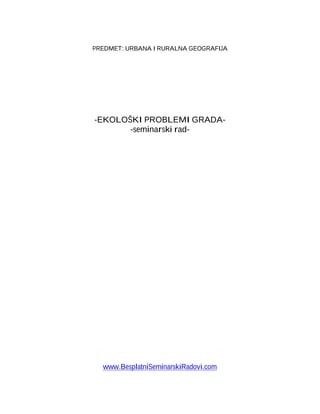 Ekološki problemi grada