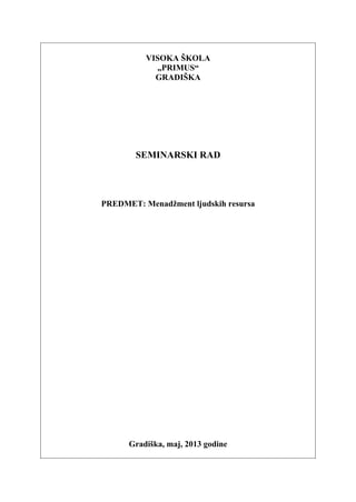 Škole menadžmenta i njihov stav o  ljudskim resursima