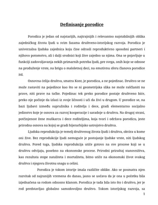 Definisanje porodice, njene funkcije i uloga feminističkih pokreta