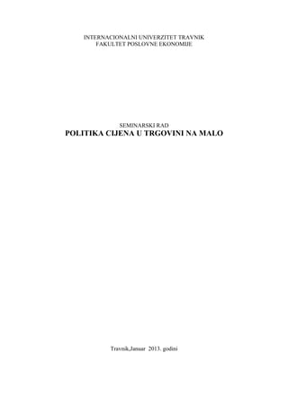 Politika cijena u trgovini na malo