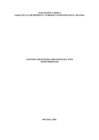 WTO:Svetska zdravstvena organizacija