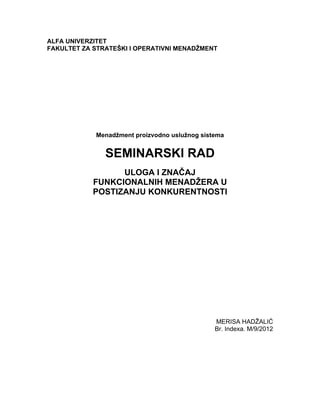 Menadžment proizodno uslužnog sistema