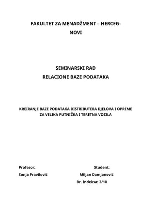 Relacione baze podataka