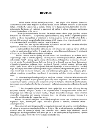 Analiza tržišta novca i monetarne stabilnosti