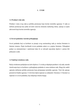 Politika promocije turističkih agencija