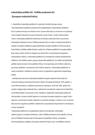 Industrijska politika Evropske Unije