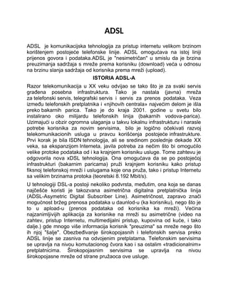 Uvod u ADSL tehnologiju