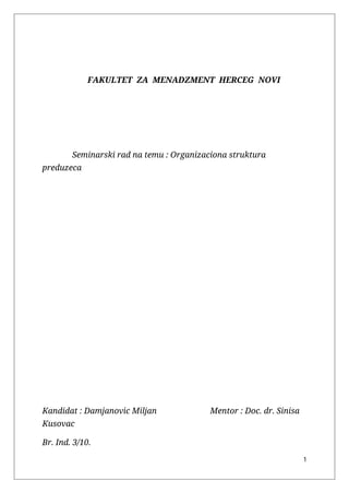 Organizaciona struktura preduzeća