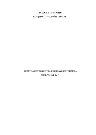 Primjena letećeg pepela u pripravi geopolimera