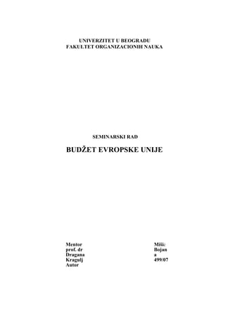 Budžet Evropske unije