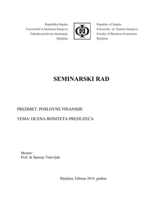 Ocena boniteta preduzeća