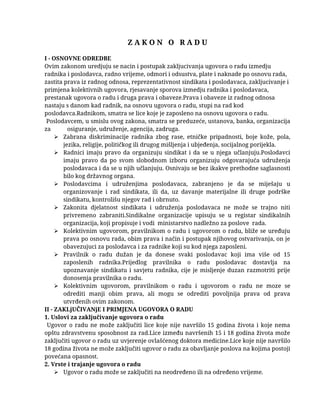 Radno pravo – zakon o radu