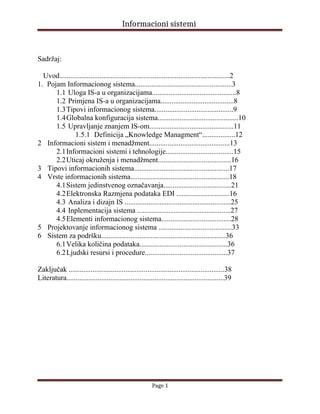 Informacioni sistemi