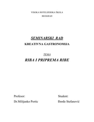 Ribe i priprema ribe