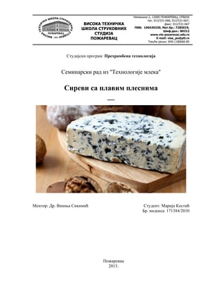 Sirevi sa plavim plesnima