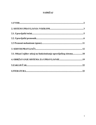 Održavanje sistema za upravljanje motornim vozilom