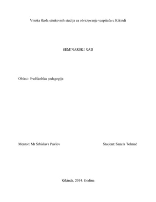 Metodika upoznavanja okoline – Šumske životinje
