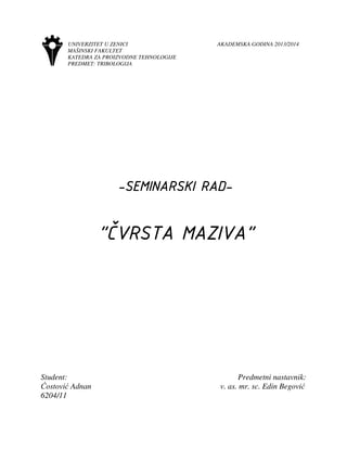 Čvrsta maziva