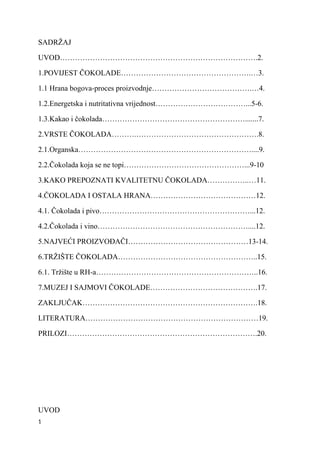 Čokolada: istorija, proizvodnja i tržište