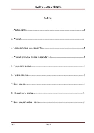 Swot analiza bilansa