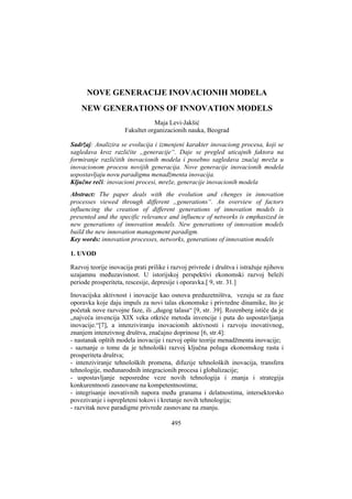 Nove generacije inovacionih modela