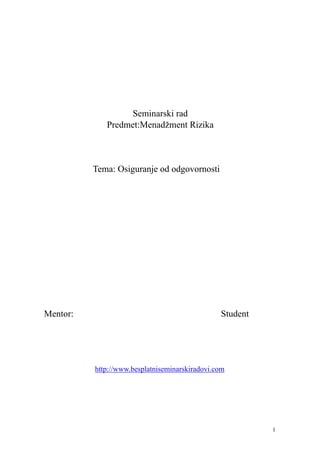 Osiguranje od odgovornosti